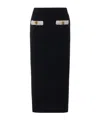 Alessandra Rich Midi Skirt In Alpaca Knit In Black