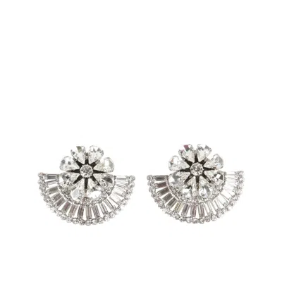 ALESSANDRA RICH EMBELLISHED CLIP-ON EARRINGS