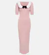 Alessandra Rich Embellished Cotton-blend Midi Dress In Pink