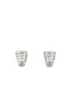 Alessandra Rich Metal Earrings Adorned Rhinestone Embellishments In White