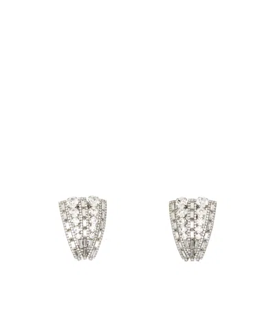 Alessandra Rich Crystal-embellished Clip-on Earrings In Crysilver
