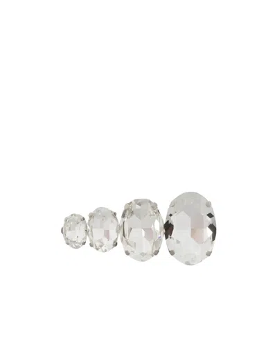 Alessandra Rich Embellished Hair Pin In White