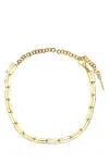 Alessandra Rich Adjustable Chain Link Metal Choker With Two-tone Design