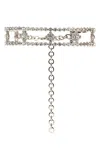 Alessandra Rich Embellished Metal Crystal Choker In Metallic