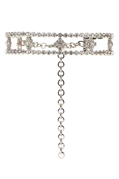 Alessandra Rich Embellished Metal Crystal Choker