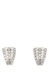 Alessandra Rich Metal Earrings Adorned Rhinestone Embellishments