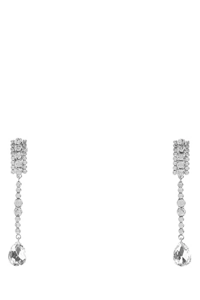 Alessandra Rich Embellished Metal Earrings In Metallic