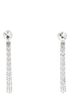 Alessandra Rich Crystal Embellished Fringed Dangling Earrings In Metallic