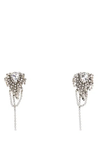 Alessandra Rich Embellished Metal Fringes Earrings