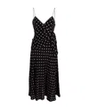 Alessandra Rich Women's Polka Dot Slip Dress With Studs And Rhinestones In Black