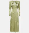 Alessandra Rich Embellished Silk Gown In Green