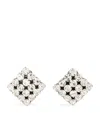 ALESSANDRA RICH EMBELLISHED SQUARE CLIP-ON EARRINGS