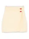 Alessandra Rich Embellished Wrap Mini Skirt In Yellow
