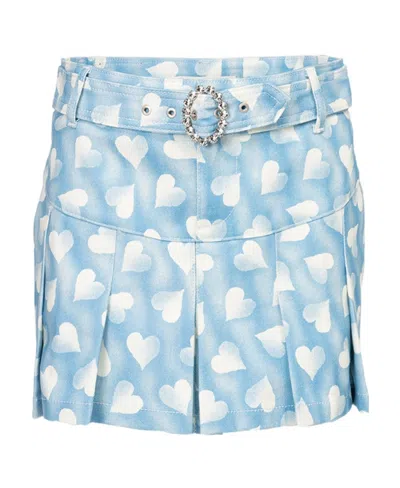 Alessandra Rich Emblem Skirt In Blue