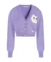 Alessandra Rich Embroidered Button-up Cardigan In Purple
