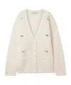 Alessandra Rich Embroidered Pointelle-knit Mohair-blend Cardigan In Neutral