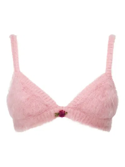 Alessandra Rich Embroidered Top In Pink