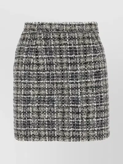 Alessandra Rich Embroidered Tweed Mini Skirt In Multi