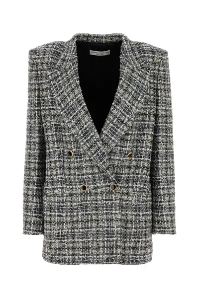 ALESSANDRA RICH EMBROIDERED TWEED OVERSIZE BLAZER