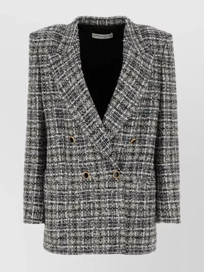 ALESSANDRA RICH EMBROIDERED TWEED OVERSIZE BLAZER