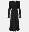Alessandra Rich Envers Lace-trimmed Satin Midi Dress In Black