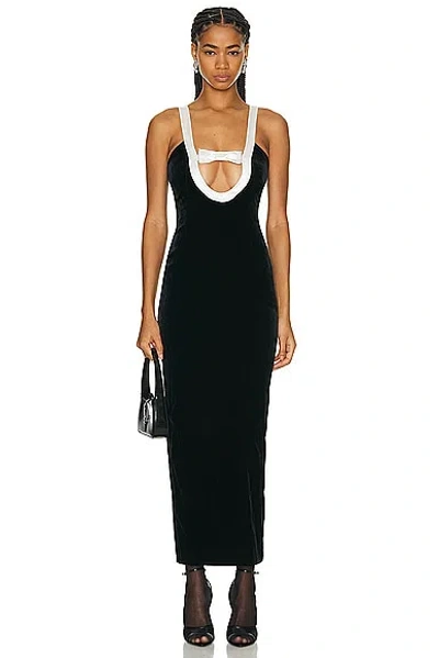 Alessandra Rich Evening Dress With Duchesse Bow In Black