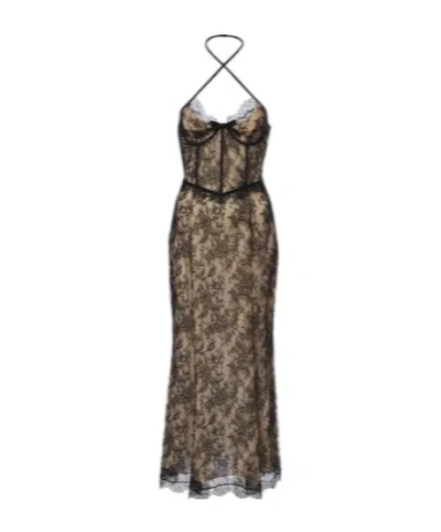 Alessandra Rich Exquisite Lace Slip Dress In Black