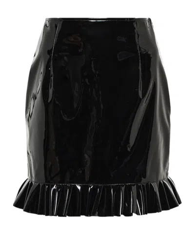 Alessandra Rich Faux Leather Miniskirt In Black