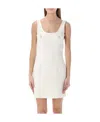 Alessandra Rich Faux-pearl Embellished Dress In White