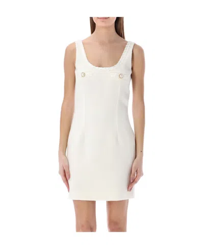 Alessandra Rich Faux-pearl Embellished Dress In White