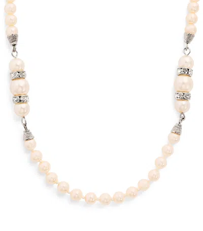 Alessandra Rich Faux Pearl Necklace In Neutral