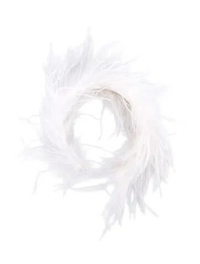 Pre-owned Alessandra Rich Feather Headband In Neutral