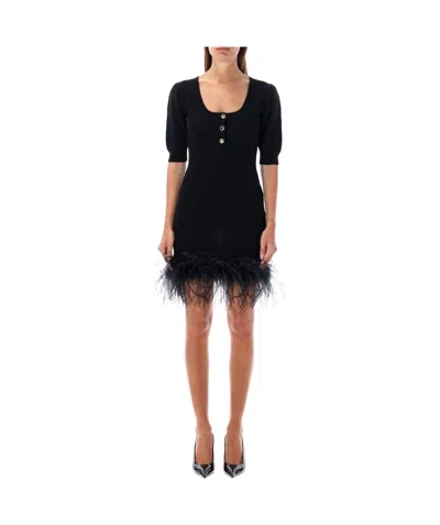 ALESSANDRA RICH ALESSANDRA RICH FEATHER TRIMMED MINI DRESS