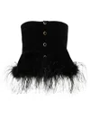 Alessandra Rich Feather-trim Mini Skirt In Black