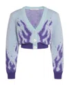 Alessandra Rich Embellished Mohair And Wool-blend Cardigan In Blue