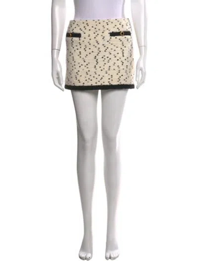 Pre-owned Alessandra Rich Fleece Mini Skirt In Gold