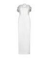 Alessandra Rich Strapless Dress With Organza Details In White