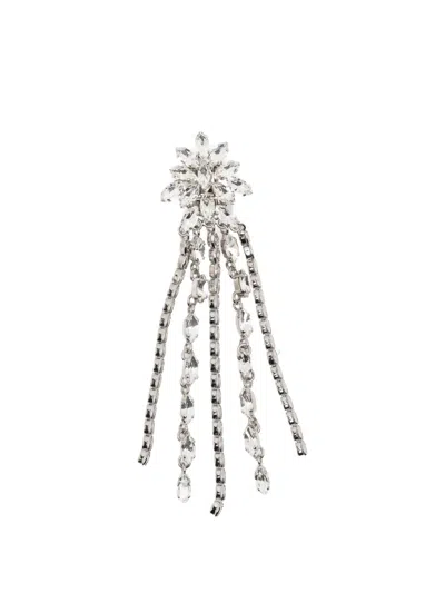 Alessandra Rich Floral Chain Earrings In Metallic