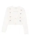 Alessandra Rich Floral-embroidered Button Cardigan In White