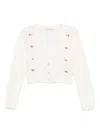 Alessandra Rich Floral-embroidered Button Cardigan In White