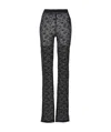 Alessandra Rich Sheer Lace Floral Pattern High Rise Leggings In Black