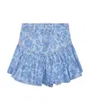 Alessandra Rich Floral-print Denim Mini Skirt In Blue