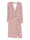 Alessandra Rich Floral-print Draped Midi Dress In Red