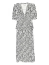 Alessandra Rich Floral-print Midi Dress In Gray