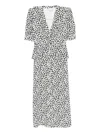 Alessandra Rich Floral-print Midi Dress In Gray