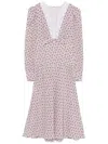 Alessandra Rich Rose-print Midi Dress In Purple