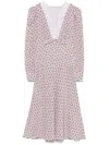 Alessandra Rich Floral Print Midi Dress With Lace Detailing In Multi
