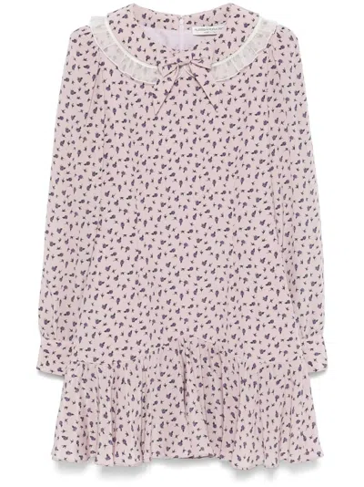 ALESSANDRA RICH FLORAL-PRINT MINI DRESS