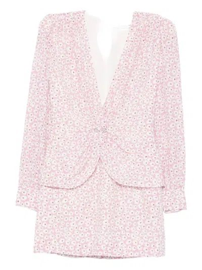 ALESSANDRA RICH FLORAL-PRINT MINIDRESS