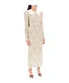 Alessandra Rich Floral-print Silk Midi Dress In Nude